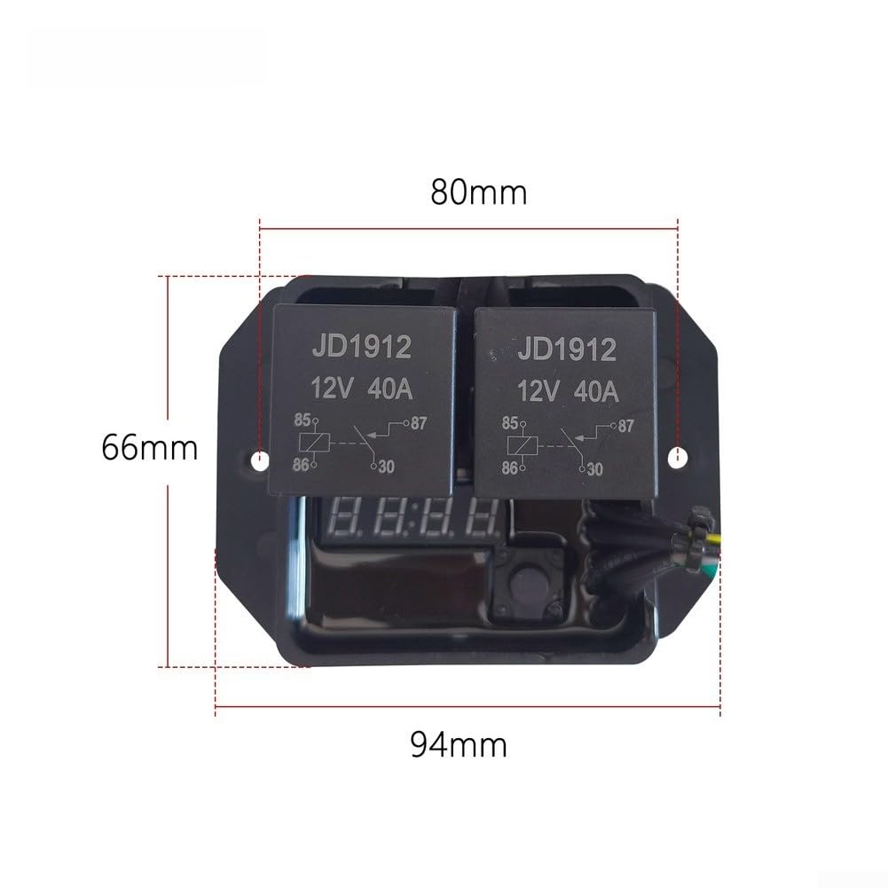 Kit de interruptor de controlador de ventilador dual digital de 12 V, con relé de 40 A y control de temperatura ajustable para sistemas de refrigeración de coche (1)
