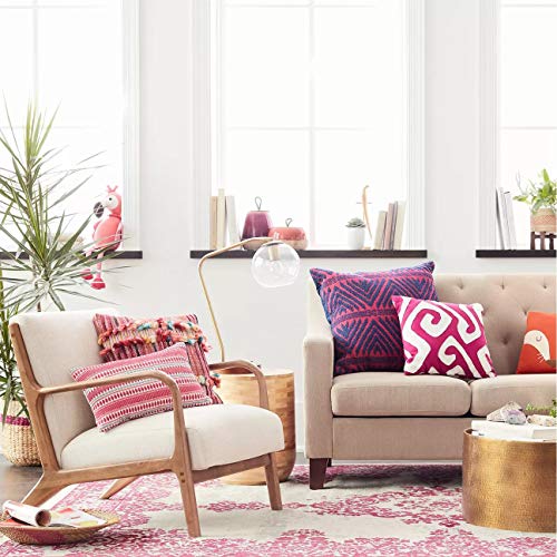 JOYBASE Lounge Arm Chair, Mid Century Modern Accent Chair, Wood Frame Armchair for Living Room, Bedroom (Beige)