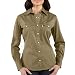 Carhartt Women's Long Sleeve Twill Snap Front Shirt,Dark Khaki (Closeout),Medium