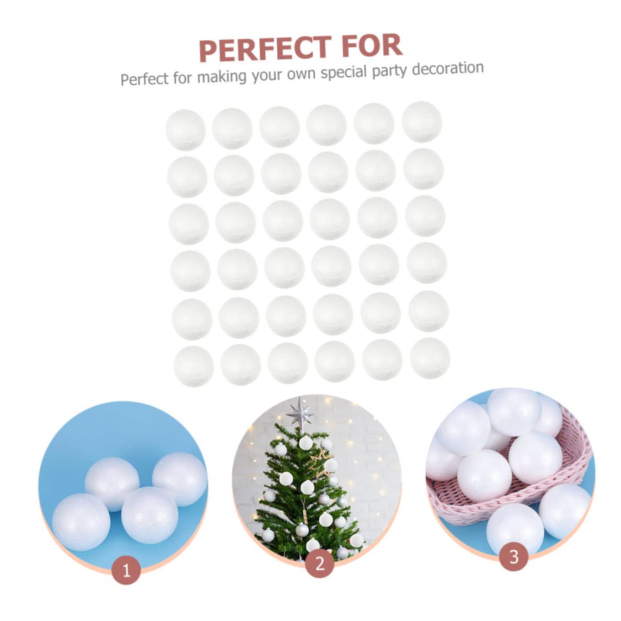 NUOBESTY 2000pezzi Palline Polistirolo per Fai Te Sfere Foam Bianche per Decorazioni Natalizie e Matrimoni per Progetti Creativi e Giocattoli Educativi