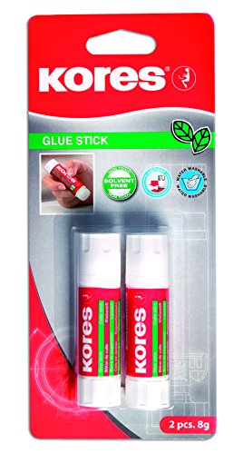 Kores colla stick, solida, lavabile, non tossica, 8 g, confezione da 2