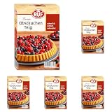 RUF Obstkuchen Teig, Backmischung für Obstkuchenteig, schnell und einfach, Obstboden, Erdbeerkuchen oder Tortenboden, 1 x 260g (Packung mit 5)