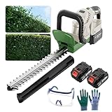 Elektrischer kabelloser Heckenschere, mit Akku-LED-Display + 90° drehbarem Kopf, einfaches Trimmen, leicht, Garten, Handheld, 3900 mAh Lithium-Akku, Dual-Action-Klingen, 2 Batterien