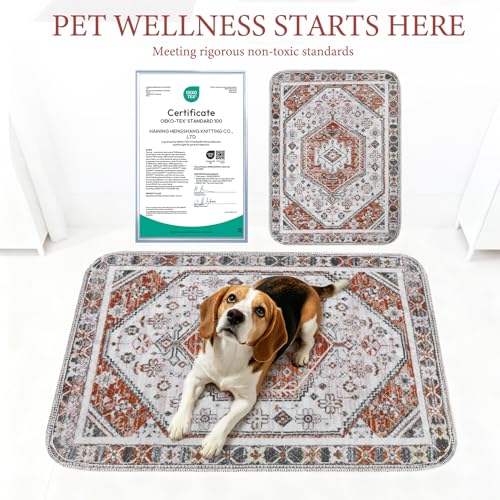 Image of Homimp Washable Pee Pads for Dogs, 4 Pack Reusable Puppy Pads Waterproof,Absorbent and Leakproof Dog Pee Pads,Non Slip Puppy Training Pads, Pet Mat for Floor, Crate, Couch, Whelping, Brown 18 inchx24 inch