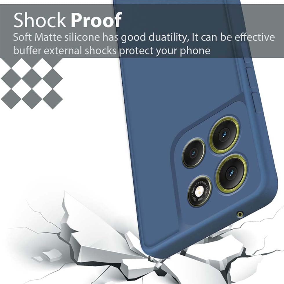 Image of Fashionury Liquid Silicon Back Cover for Motorola G86 Power 5G | Camera Protection | Anti-Fingerprint | Inner Velvet Fabric | Ultra Slim Case (Blue)