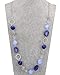 BULINLIN Beaded Long Necklace for Women Silver Sweater Chain Necklace with Crystal Resin Beads, Fashion Jewelry Necklace(Dark light blue)