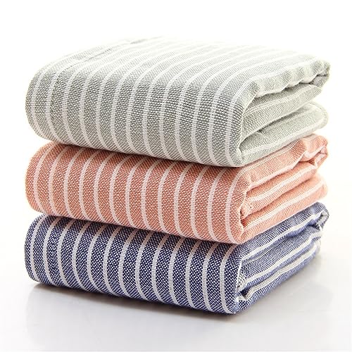 Serviette de bain de qualité supérieure en coton doux rayé Argento - 2