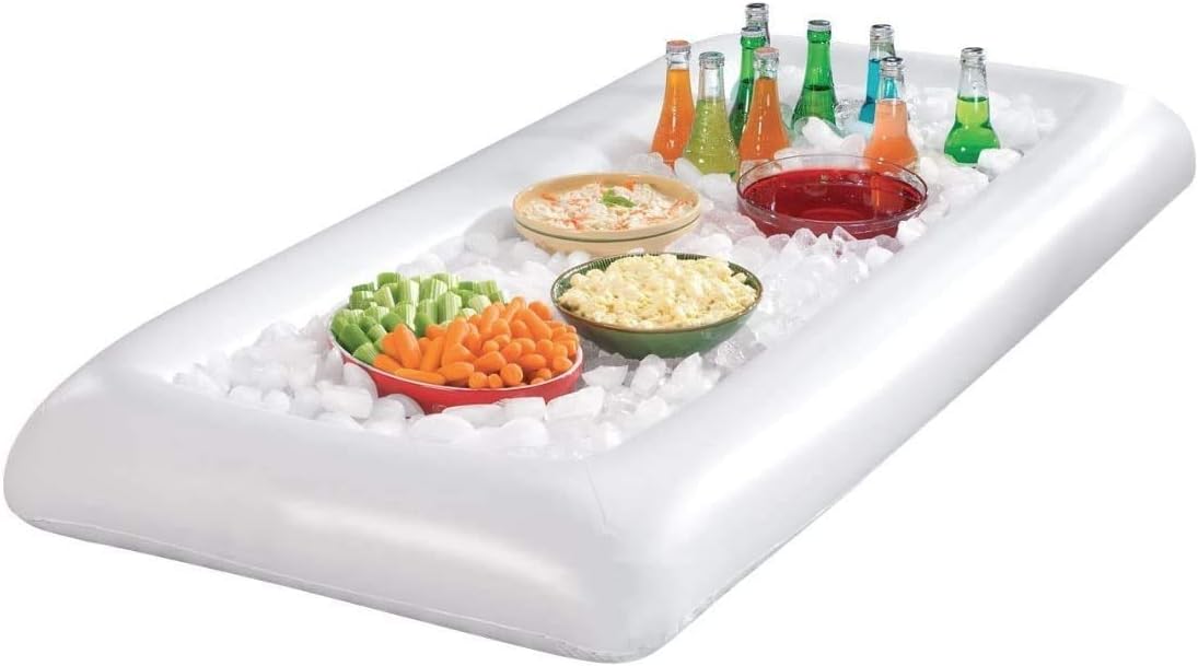 COLIBYOU Inflatable Buffet and Salad Bar - Portable Blow Up Food and Beverage Cooler and Server with Drain Plug