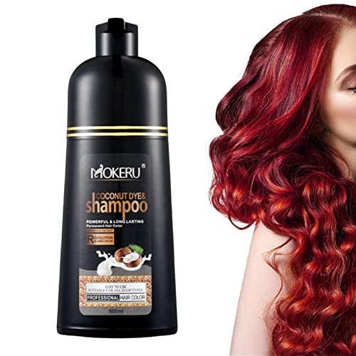 Sofortiges Weinrotes Farbstoff-Shampoo, Pflanzliche Natürliche Inhaltsstoffe, Kokosnussöl, Bio-Haarfärbemittel, 100 Weinrote Deckkraft, Schnelles Färben, Lang Anhaltendes Farbshampoo, Unisex, 500 Ml