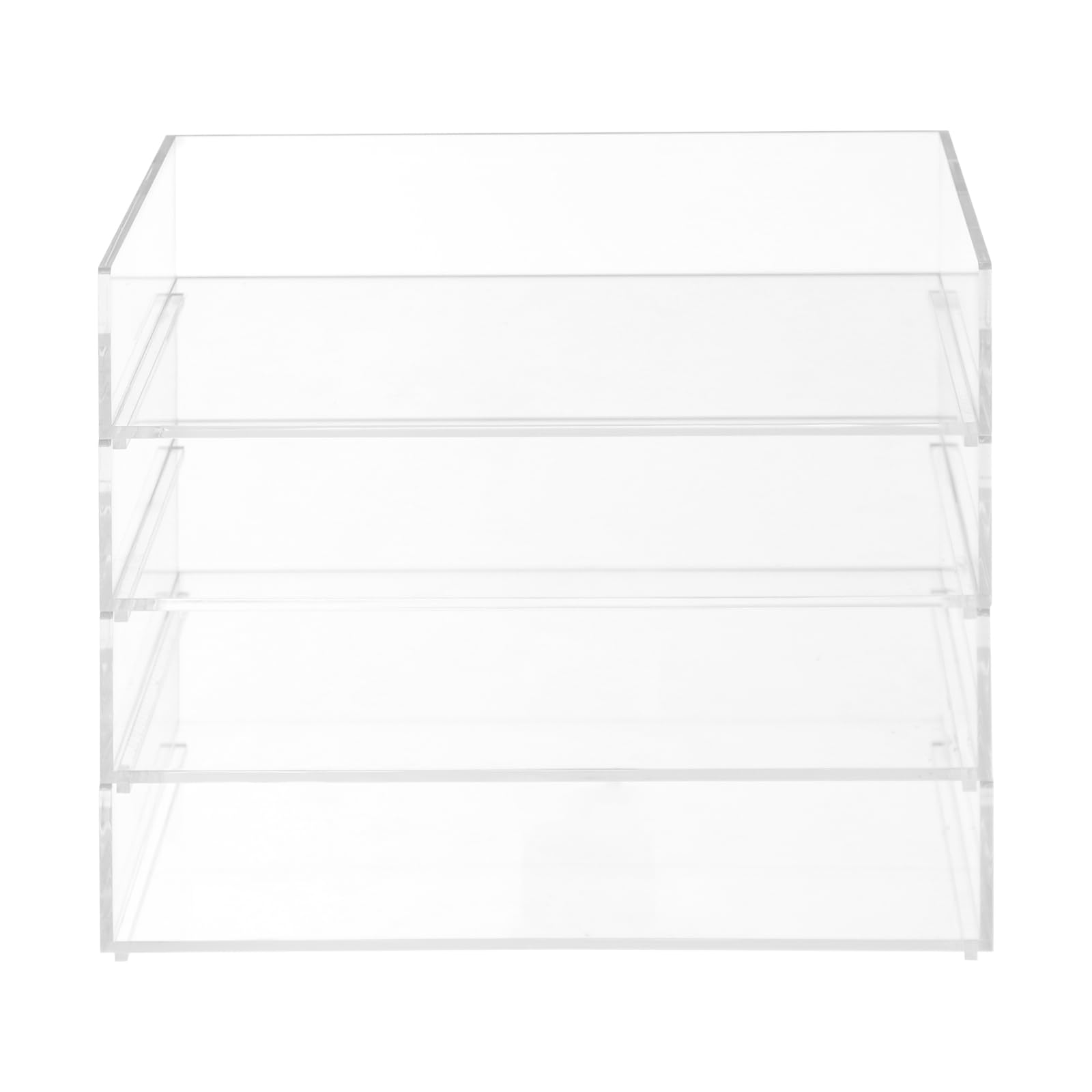 Organizzatore acrilico per scrivania a 4 livelli, impilabile per documenti e lettere, ripiano da scrivania trasparente, per ufficio, dimensioni 31,5 cm (trasparente)