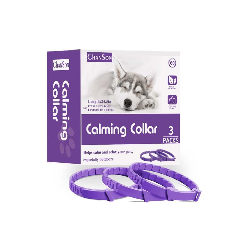 KOWVOWZ 3 Pack Dog Calming Collars, Pheromone Dogs Calming Collar, Calming Collar for Dogs Anxiety Relief Stress 60 Days Long Lasting for Reduce Dog's Anxiety and Stress