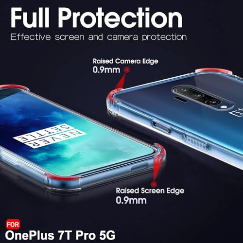 Image of TheGiftKart Crystal Clear Back Cover Case for OnePlus 7T Pro | 360 Degree Protection | Shock Proof Design | Transparent Back Cover Case for OnePlus 7T Pro (PC & TPU, Transparent Bumper)