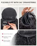 3 w 1 Burmese Curly Wig With Drawstring Natural Color 200 Density 36 cm