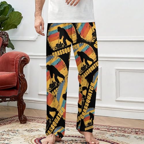 Lawn-Mowing Grassquatch Bigfoot Pajama Pants Long Pj Bottoms Soft Lounge Pants Casual Sleepwear Sleep Pant for Men Women2