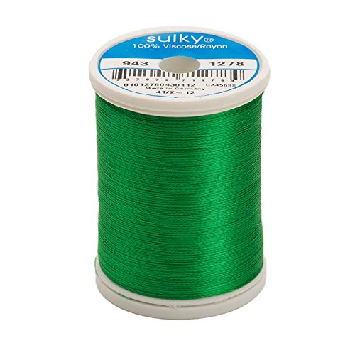 Hilo rayon Sulky 850 yd verde brillante 2 ply 40wt miniatura 1