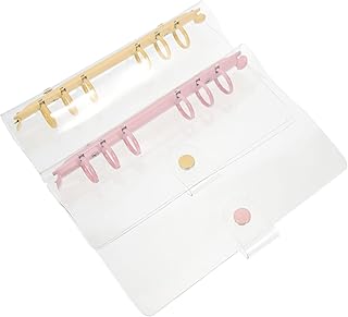 OHPHCALL 2 Peças Fichário Mini Scrapbook Pastas De Escritório Guarnição Flexível Glitter Orçamento Fichário Capa De Fichário De Scrapbook Bonito Fichário De 6 Anéis Concha De Caderno Capa