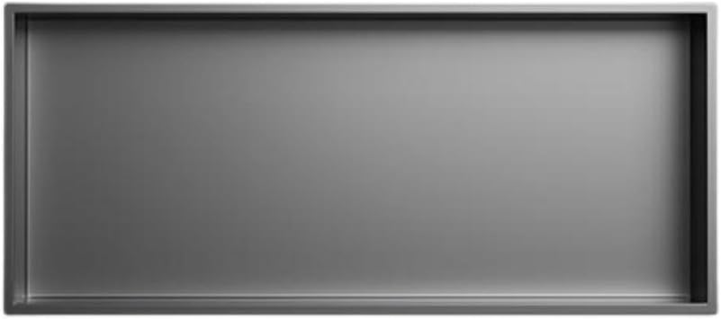 Bathroom Shelf Recessed Niche,Stainless Steel Shower Nich Stainless Steel Bathroom Niche, Recessed Square Shower Niche, Waterproof Storage Shelf for Kitchen/Living, Gun Grey-62x32x12.5cm
