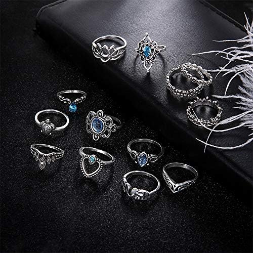 Amazon.com: Aimimier 13 Pcs Bohemian Stackable Joint Knuckle Ring Set ...