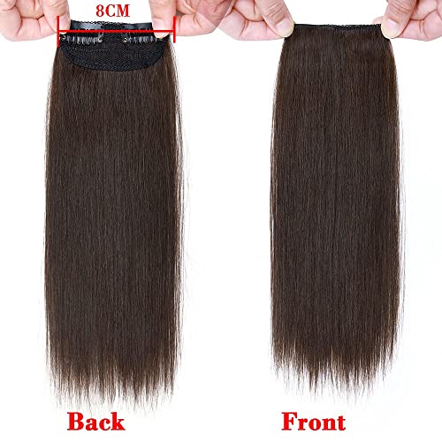 Image of Real 100% Human Hair 2Clip Extension Remy Straight Side Bangs Patch To Add Side Hair Volume DarkBrown Color Highlights | Soft Natural Looking Reusable Lightweight Clip Extension for Daily Use, Styling & Party Causal Wear | 4inch Hair Length (2pc)