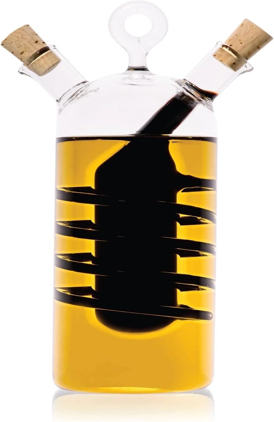 Cruet Modena Hand Blown Glass Olive Oil and Vinegar Container