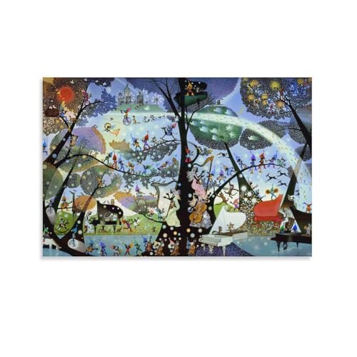 藤城清治 油絵 クールの印刷 複製画 絵画 アートポスター (23) キャンバス 芸術 ポスター 壁アート 画像 印刷 現代 寝室 装飾 ポスター ホームアートワーク24x36inch(60x90cm)