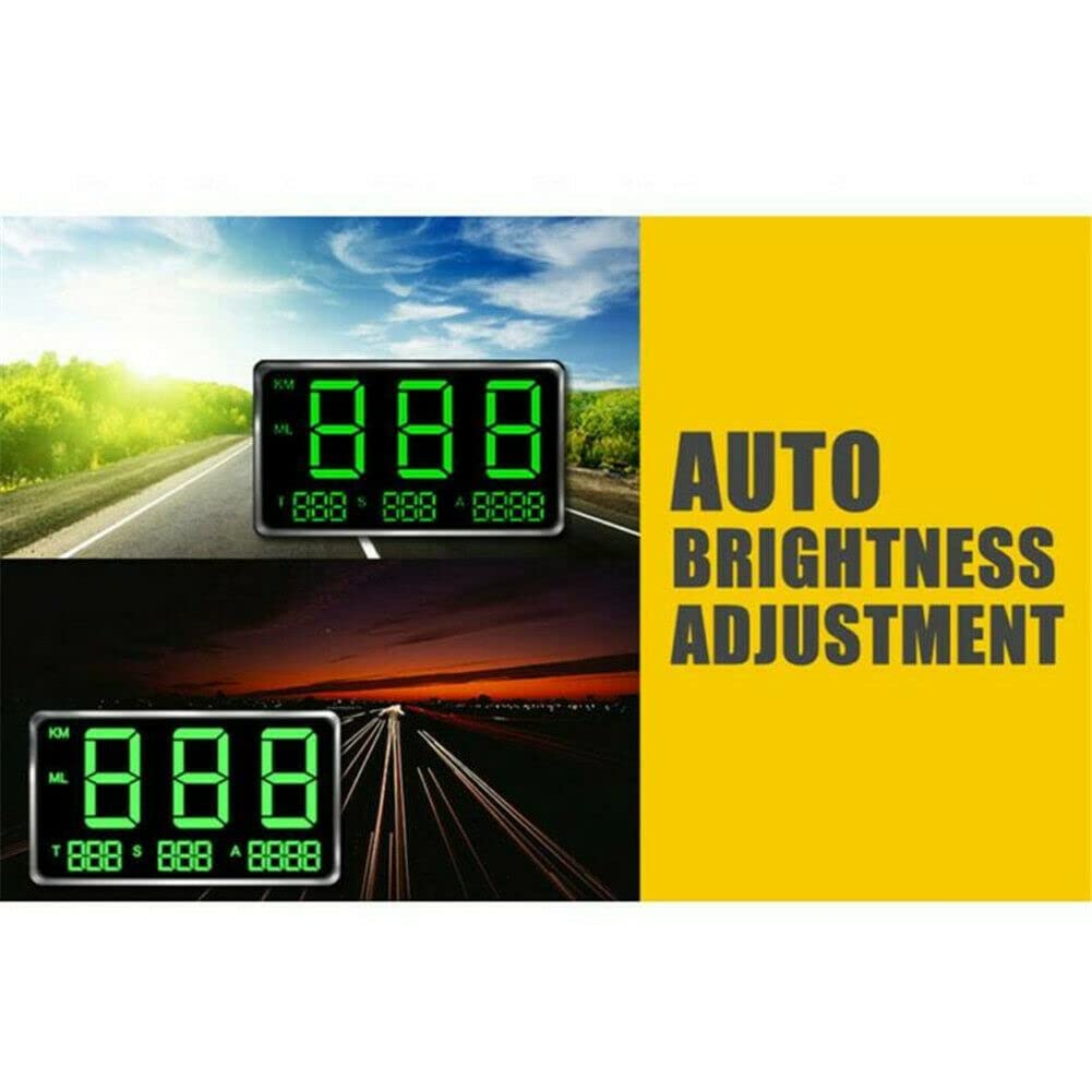 Riloer Compteur de vitesse GPS numérique Voiture Head Up Display MPH Alarme de survitesse Coffre-fort Universel, Compteur de vitesse GPS, Plug & Play
