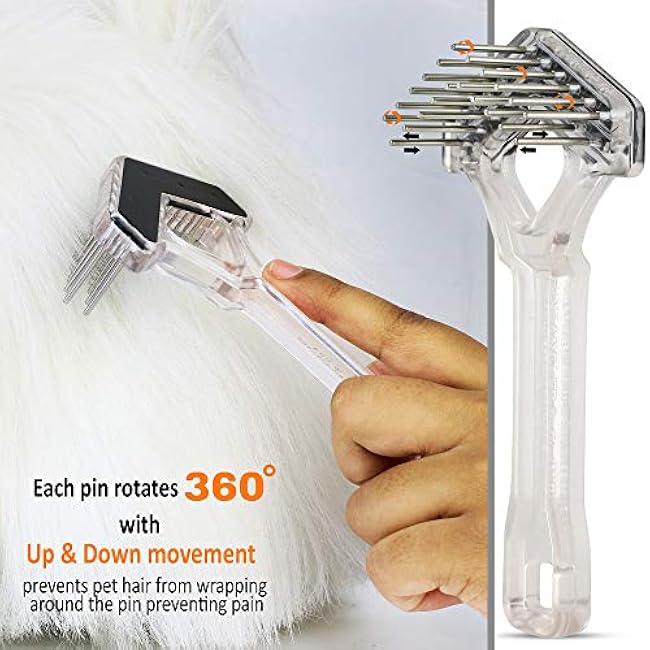 Mini-Rake V-Shaped with 1 Double-Row Rotating Teeth (Crystal with BlackTop)-HVmKZqHy