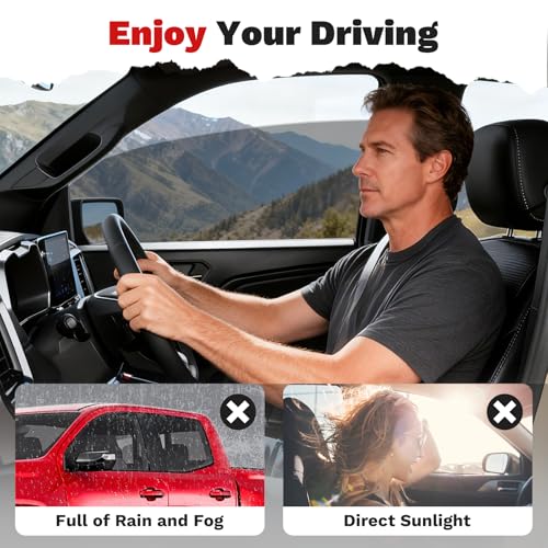 Image of Canvcle Window Visors Rain Guards for 2023-2025 2026 Chevrolet /Chevy Colorado /GMC Canyon Crew Cab Accessories, Outside-Mount Tape-On Side Window Wind Deflectors Vent Visors Shades Rainproof 4PCS