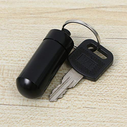 Exceart 4 peças mini porta-comprimidos com chaveiro, portátil, à prova d'água, porta-comprimidos, p