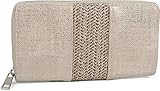 styleBREAKER Porte-Monnaie pour Femmes avec Tissu et Effet Antique, Fermeture à glissière, Portefeuille 02040125, Couleur:Gris Clair