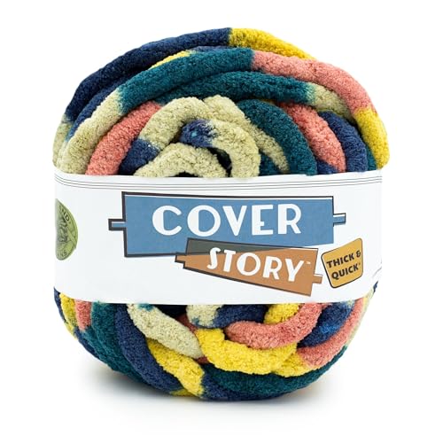 Lion Brand Yarn Cover Story Thick & Quick, Blanket Yarn, Marsh, 1 Pack