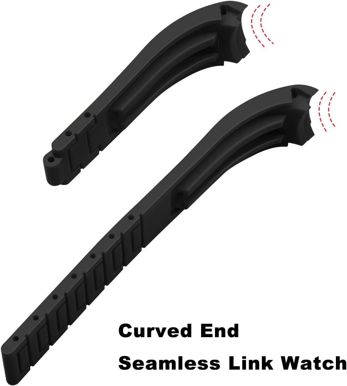 18mm 20mm 21mm 22mm Silicone Watch Band Black Rubber Watch Bands, Tapered Curved End Watch Strap for Moonswatch, No Gap Watch Replacement for Men Women with Classic Diving Buckle Multiple Colors - Image 6