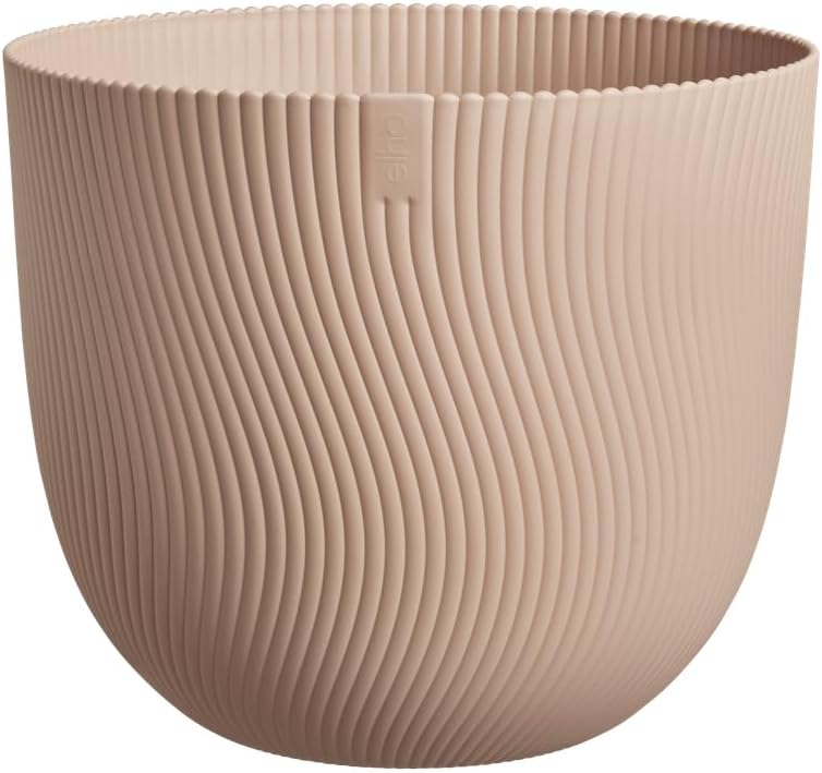 elho Sereh Round 30 Flower Pot for Indoor and Outdoor Use, 100% Recycled Plastic, Diameter 29.5 x Height 25.3 cm, Brown/Cool Clay