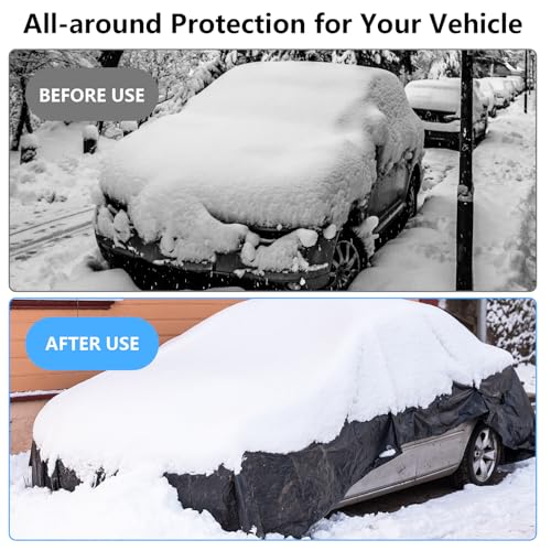 Image of Truck Cover Waterproof All Weather, 210D Oxford Cloth 10 Layers Full Truck Cover for Snow Sun Rain Protection, Truck Cover Fit for Ford F150 Chevrolet Silverado Dodge Ram 1500