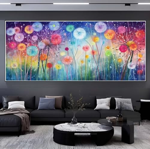 Peinture Diamant Adulte Pissenlit pour Décoration Murale de Salon Grand Format 230x100 cm y202