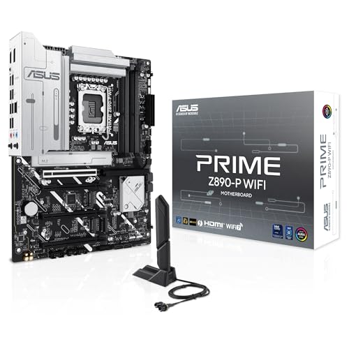 ASUS Prime Z890-P WiFi - Placa Base ATX, 14+1+2+1 (80A) etapas de Potencia, DDR5, PCIe 5.0 Compatible con GPU de última generación, Puerto Thunderbolt 4 USB Tipo-C, Wi-Fi 7, Antena Q