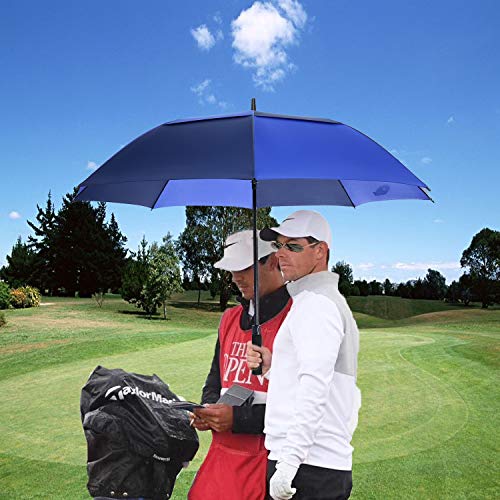 Image of MRTLLOA Automatic Open Golf Umbrella, 62 /68 Inch Extra-Large Oversized Double Canopy Vented Windproof Waterproof Stick Rain Golf Umbrellas for Men and Women