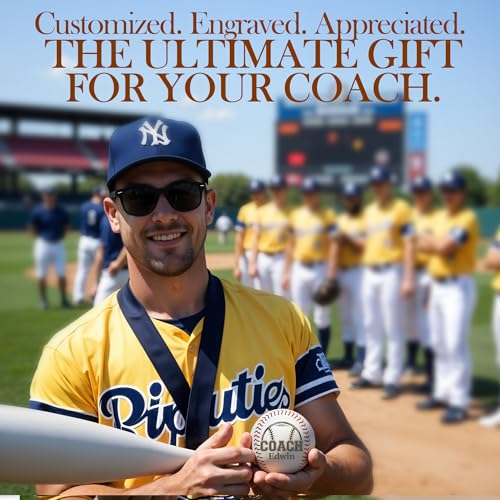 Image of Personalized Baseball Ball with Custom Name, Engraved Ball, Personalized Baseball Gifts for Team, Coach, Player, Senior, Custom Award Trophy, Engraved Gift Thank You Coach