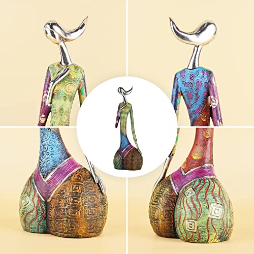 Abstract Art Woman Sculpture Figurines For Interior Modern Home Decoration Colorful Figure Painted Art Yoga Character Oil Painting Woman Statue #TOP3