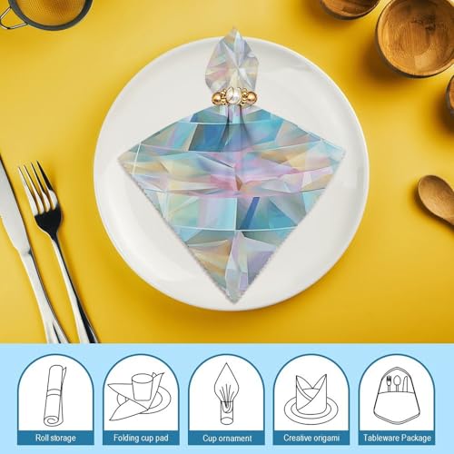 Servilletas de Tela Reutilizables Juego de 2 Azul Claro miniatura 7