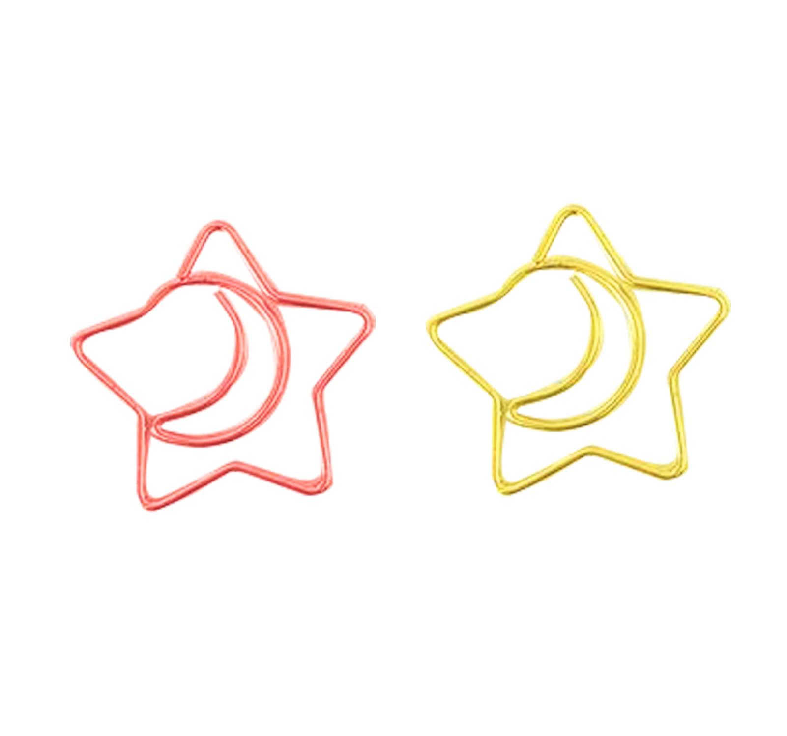 Photo 1 of Star and Moon Shape Paper Clips Bookmarks Scrapbooks Notebook Photo Clip Card Photo Wall Decoration for School Home Office Supplies Star&moon