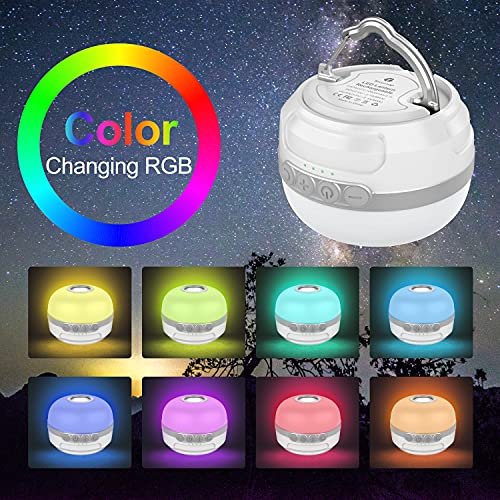 Camping Lantern Rechargeable, Tenroop Camping Light For Tents, 10400Mah High Capacity Power Bank, Rgb Led Lantern Camping 5 Light Modes, Waterproof Flashlight For Camping Outdoor Emergency #TOP1