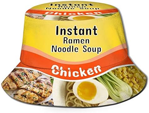 Instant Ramen Noodle Unisex Bucket Hat Summer Travel Beach Sun Hats Outdoor Cap