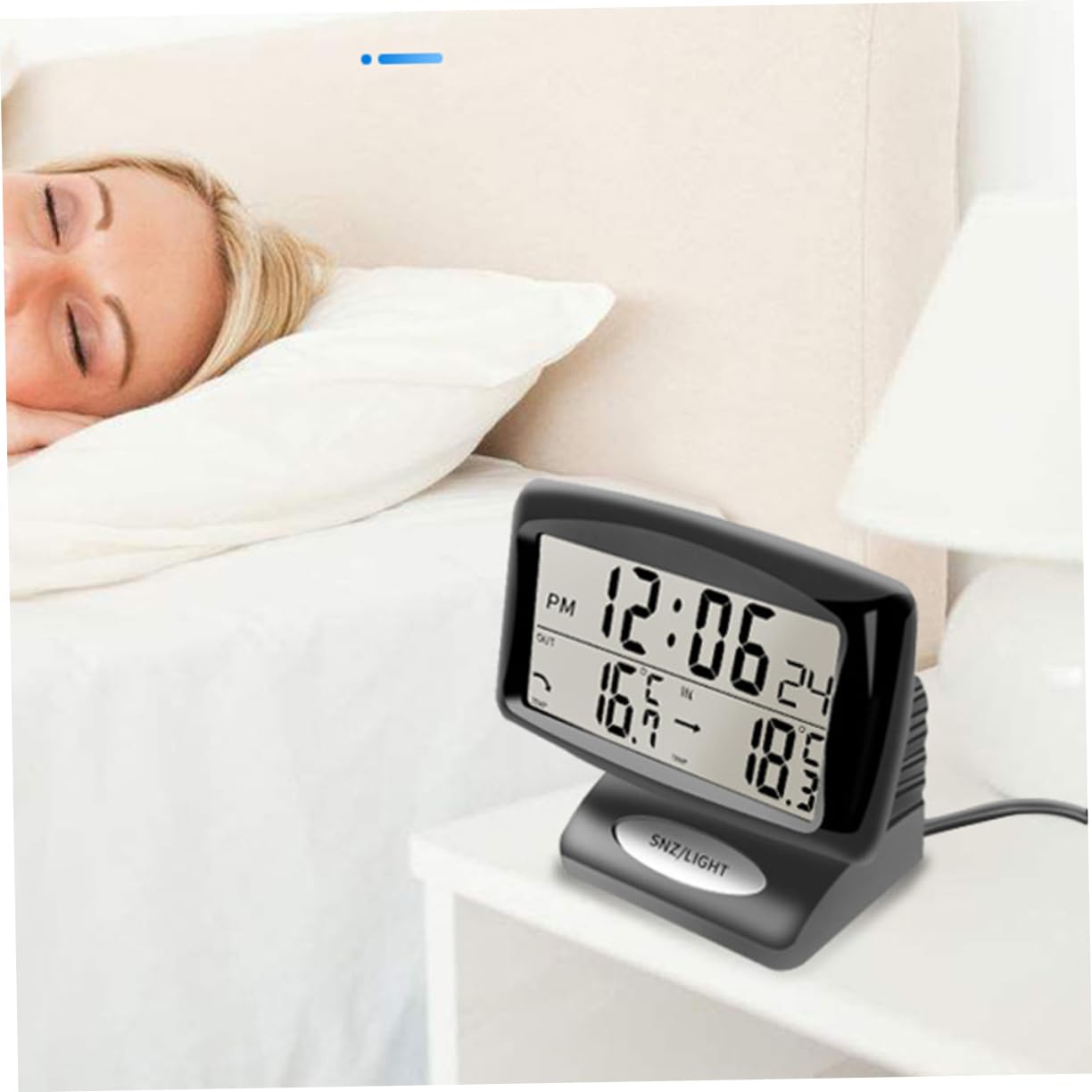 iplusmile 2piezas Electrónico Para Auto Doble Temperatura y Reloj Digital Luminiscente Para Tablero De Coche Resistente Al Agua Fácil Instalación Sin Perforación