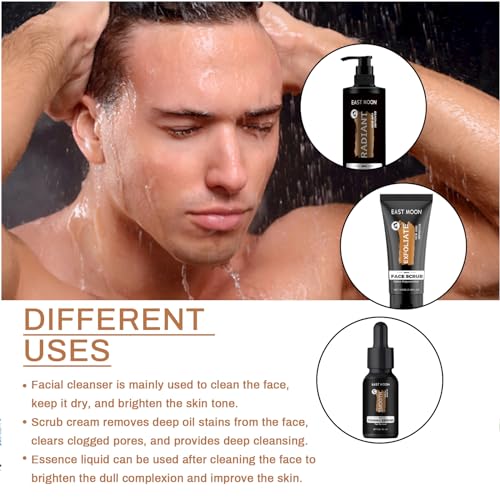 Mens Skin Care Set-Skin Care Set for Men-Face Skincare Gift Set-Skin Care Sets & Kits Includes Mens Face Wash-Mens Face Serum-Mens Face Scrub-Mens Skincare Gift Set - Fathers Day Gift(3PCS) - Image 6