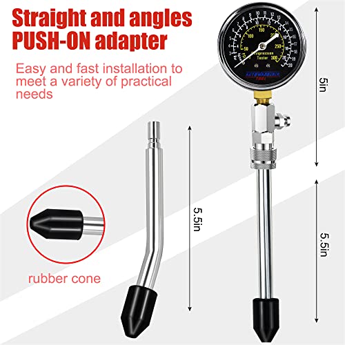 Image of AutoWandererTool 8Pcs Compression Tester with Adapter for Petrol Gas Engine