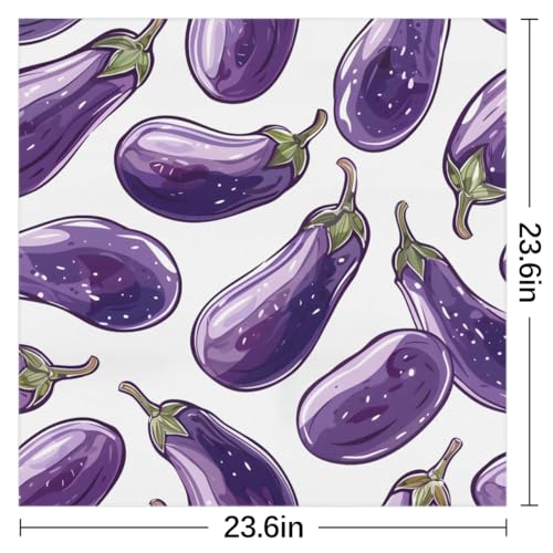 Eggplants Purple Silk Feeling Scarf Head Scarf for Women 23.6 x 23.6 Inch Neckerchief Lightweight Square Scarves Bandana Hair Wrap for Sleeping2