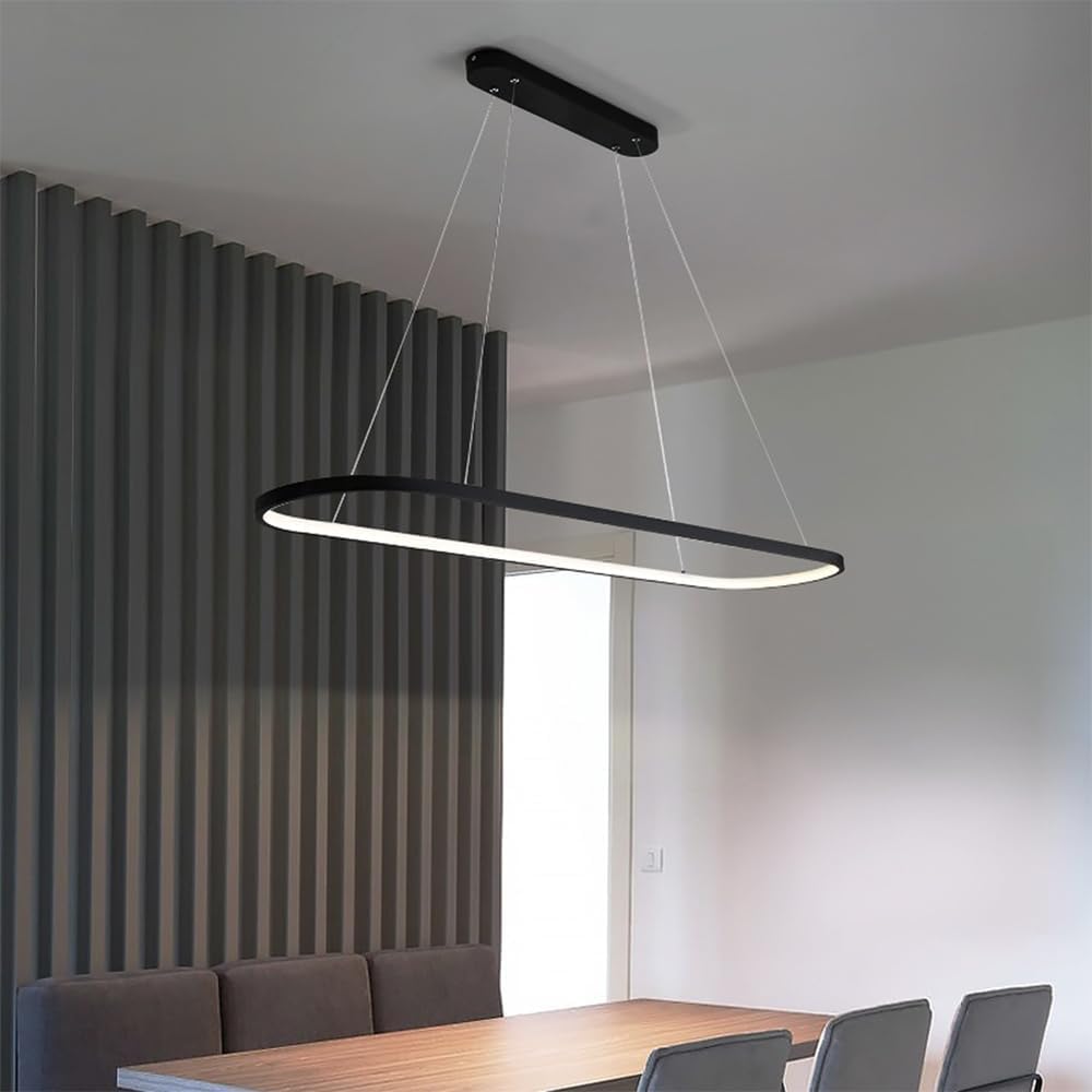 Genérico Lámpara Colte De Tira Led, Regulable En Altura, Circular, Metálica, 120 Cm, para Comedor O Isla De Cocina (Black-90cm White Light)