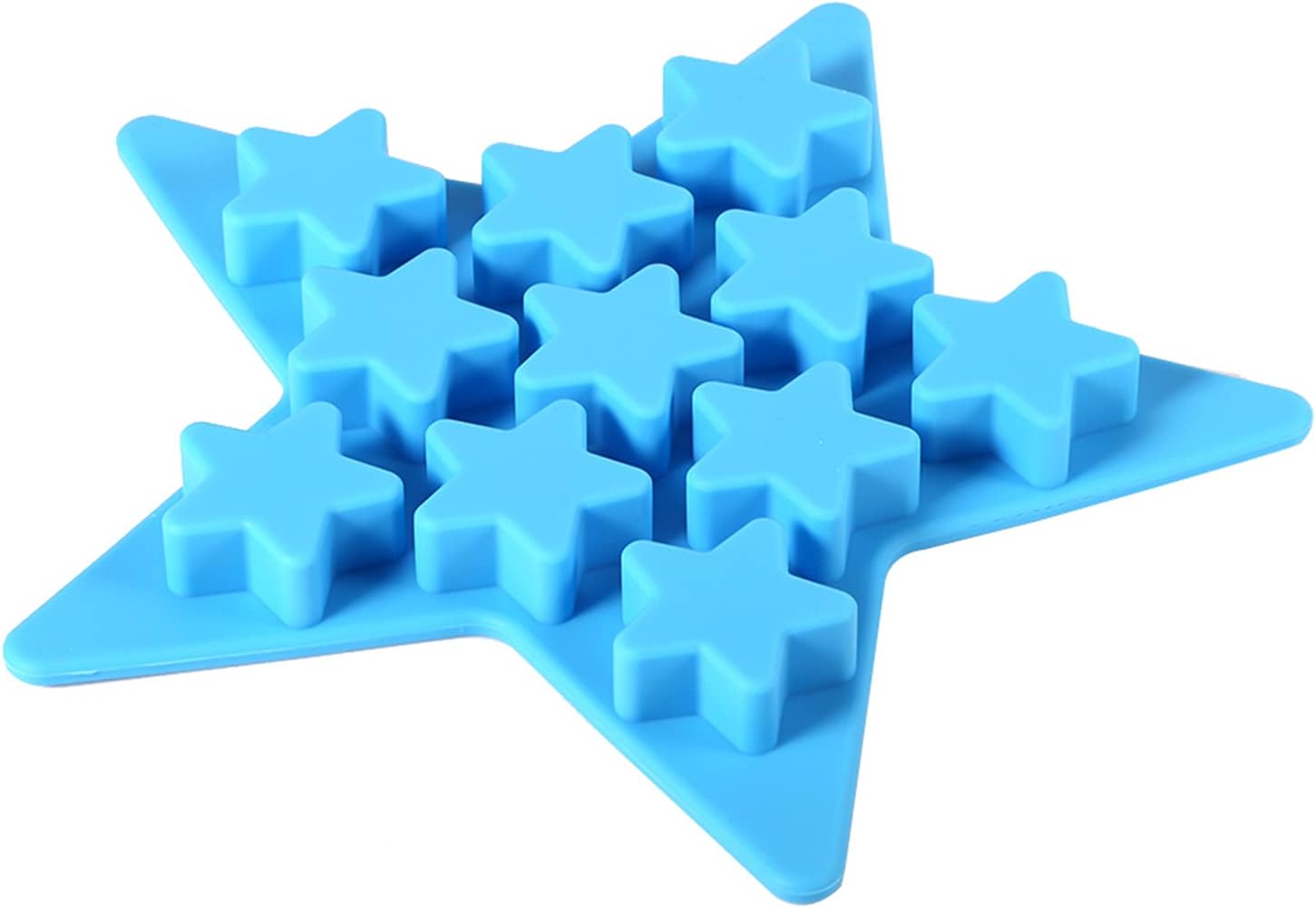 Silicone Ice Cubes Tray Reusable Ice Tray, Silicone Five Pointed Star Chocolate Shaped Cool Cube (#2)