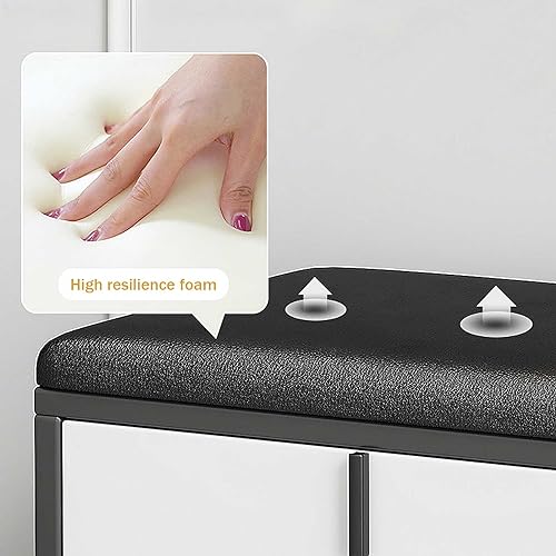 Banc à chaussures avec siège confortable pour aménager une entrée ordonnée